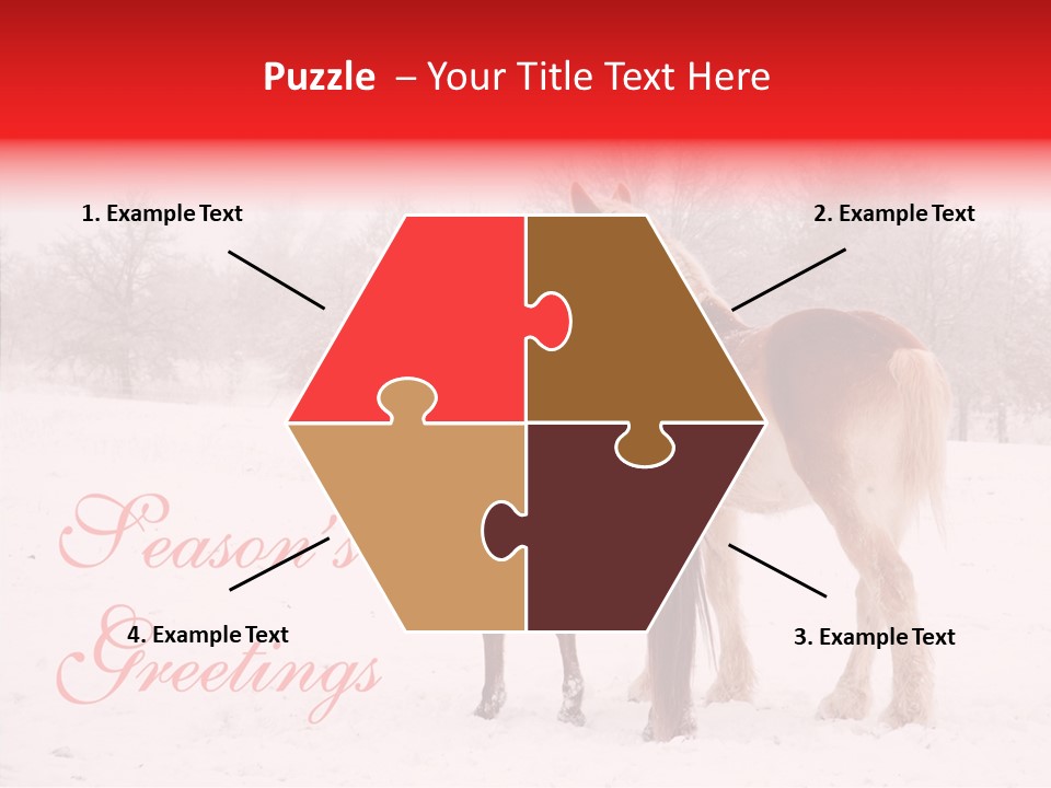 Looking For Santa Two Horses Small Horse PowerPoint Template