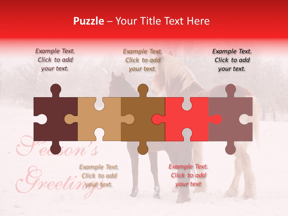 Looking For Santa Two Horses Small Horse PowerPoint Template