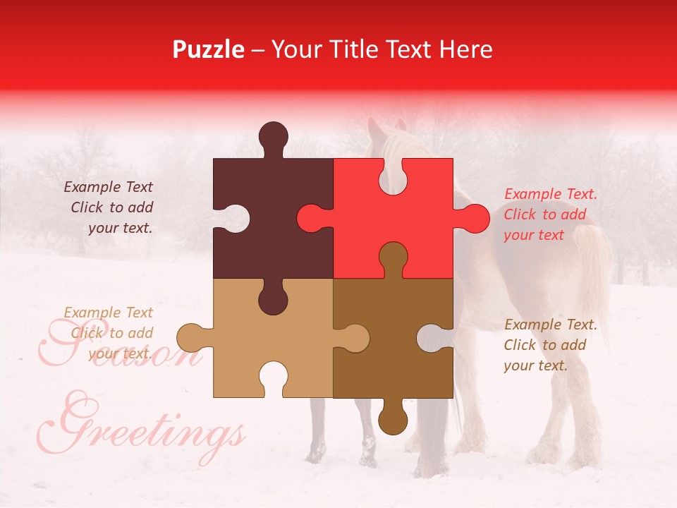 Looking For Santa Two Horses Small Horse PowerPoint Template