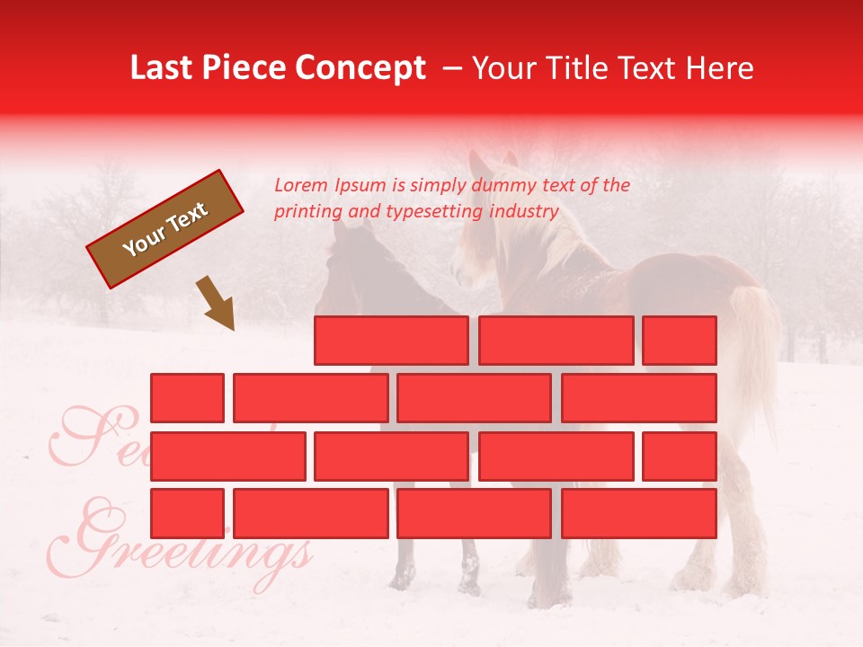 Looking For Santa Two Horses Small Horse PowerPoint Template