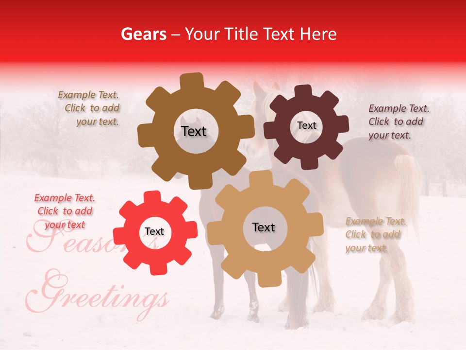 Looking For Santa Two Horses Small Horse PowerPoint Template
