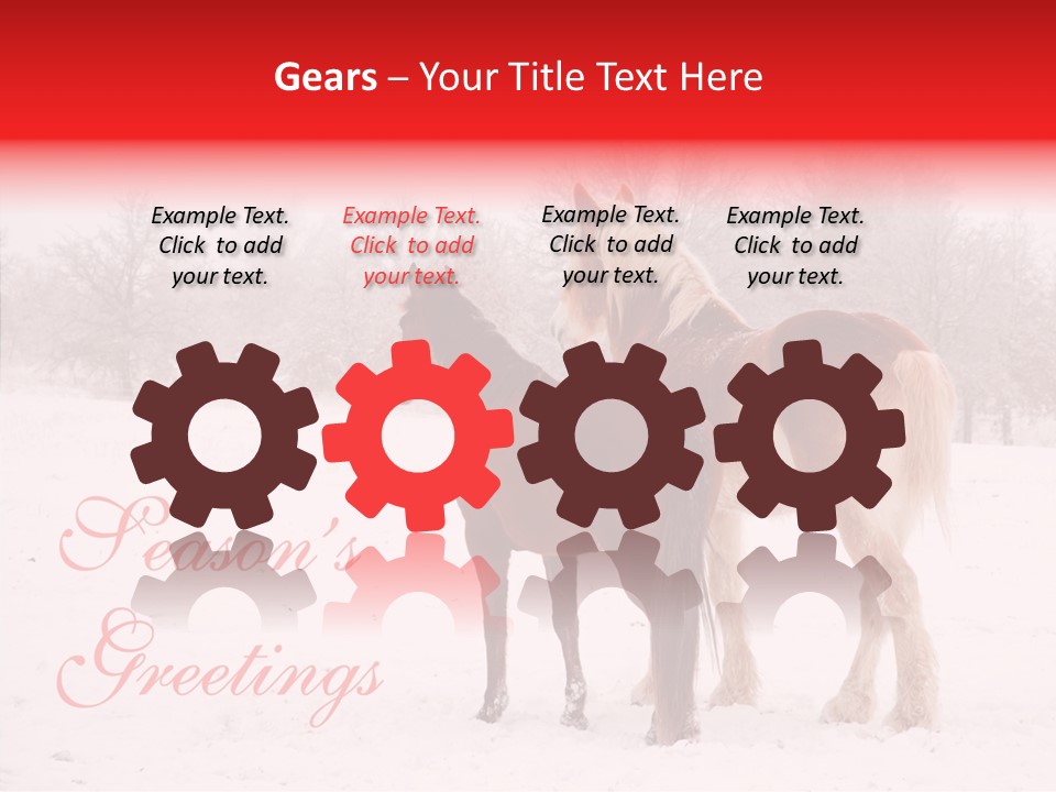 Looking For Santa Two Horses Small Horse PowerPoint Template