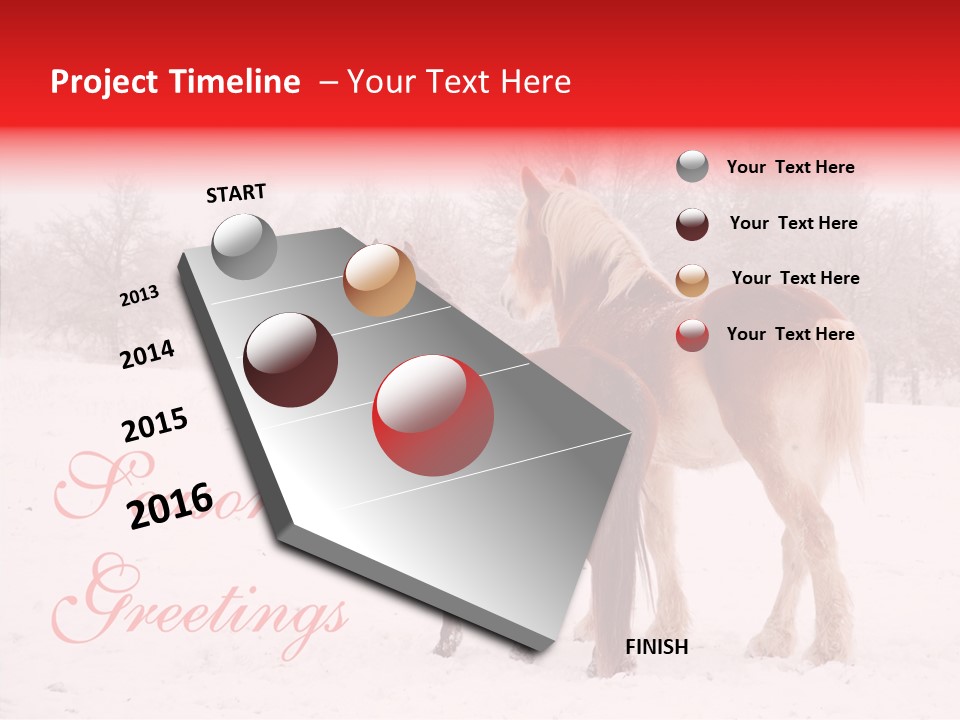 Looking For Santa Two Horses Small Horse PowerPoint Template