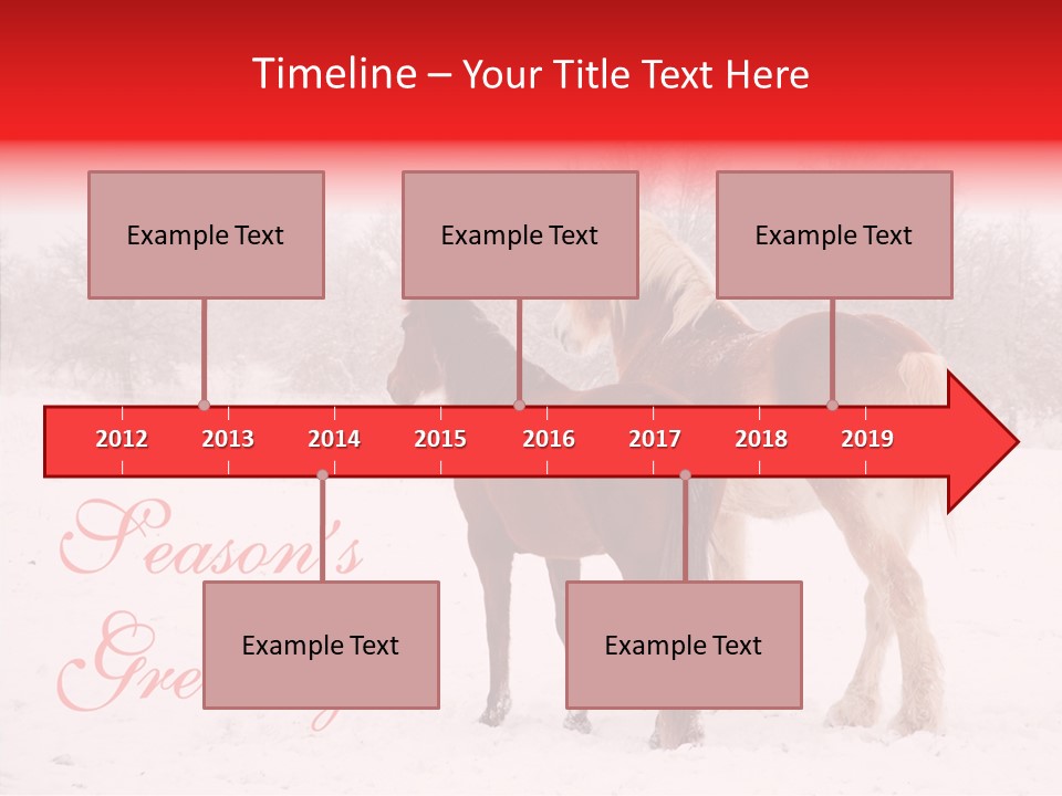 Looking For Santa Two Horses Small Horse PowerPoint Template