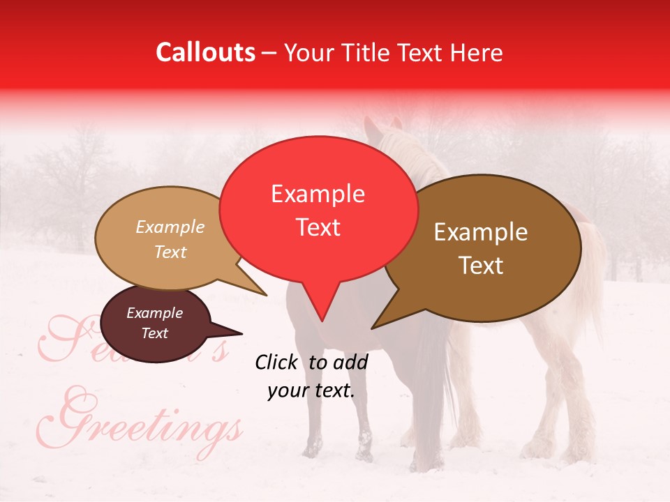 Looking For Santa Two Horses Small Horse PowerPoint Template