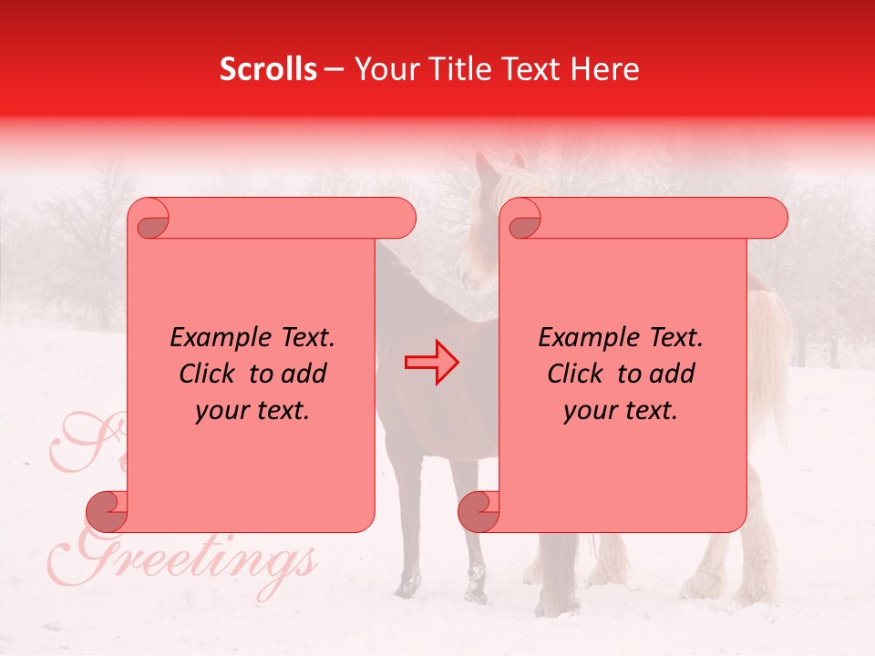 Looking For Santa Two Horses Small Horse PowerPoint Template