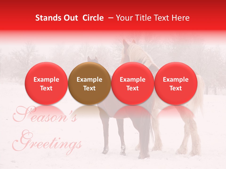 Looking For Santa Two Horses Small Horse PowerPoint Template