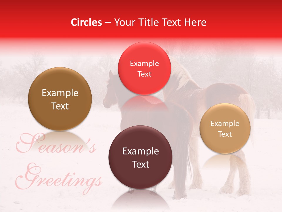 Looking For Santa Two Horses Small Horse PowerPoint Template