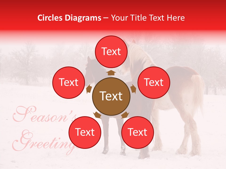 Looking For Santa Two Horses Small Horse PowerPoint Template