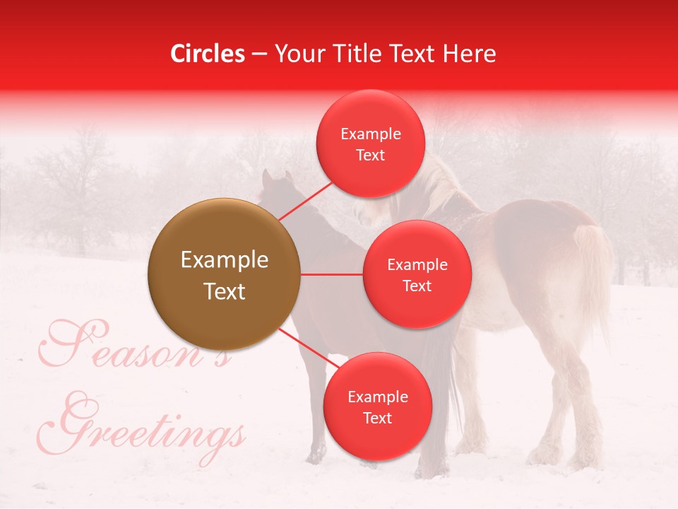 Looking For Santa Two Horses Small Horse PowerPoint Template