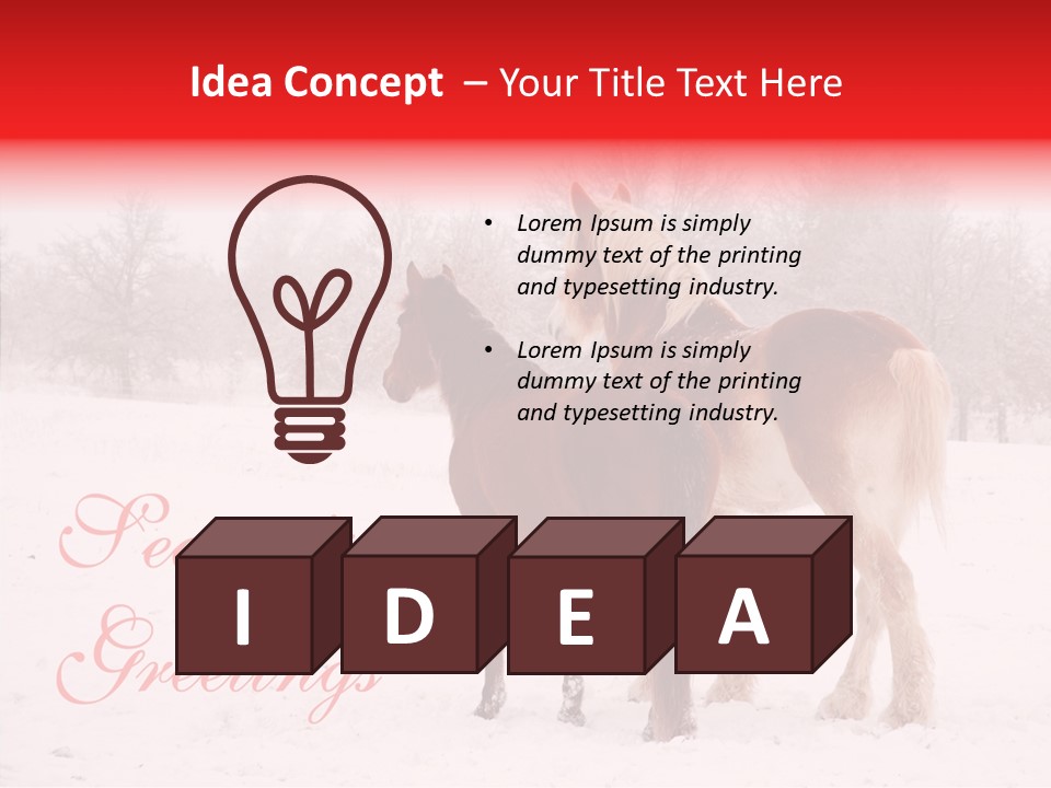 Looking For Santa Two Horses Small Horse PowerPoint Template