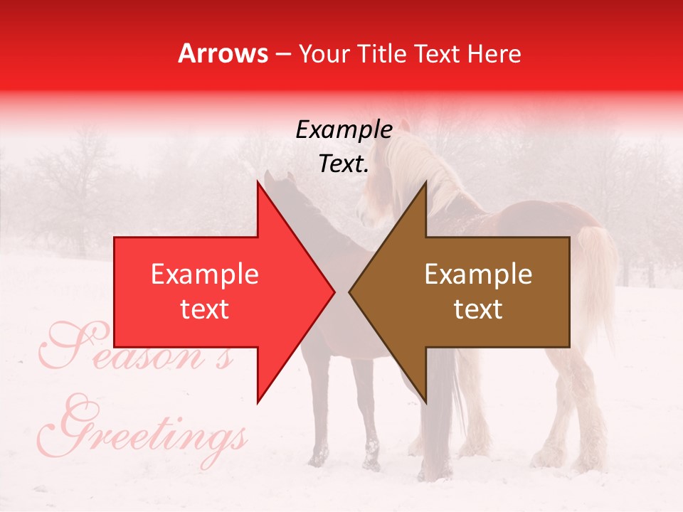 Looking For Santa Two Horses Small Horse PowerPoint Template