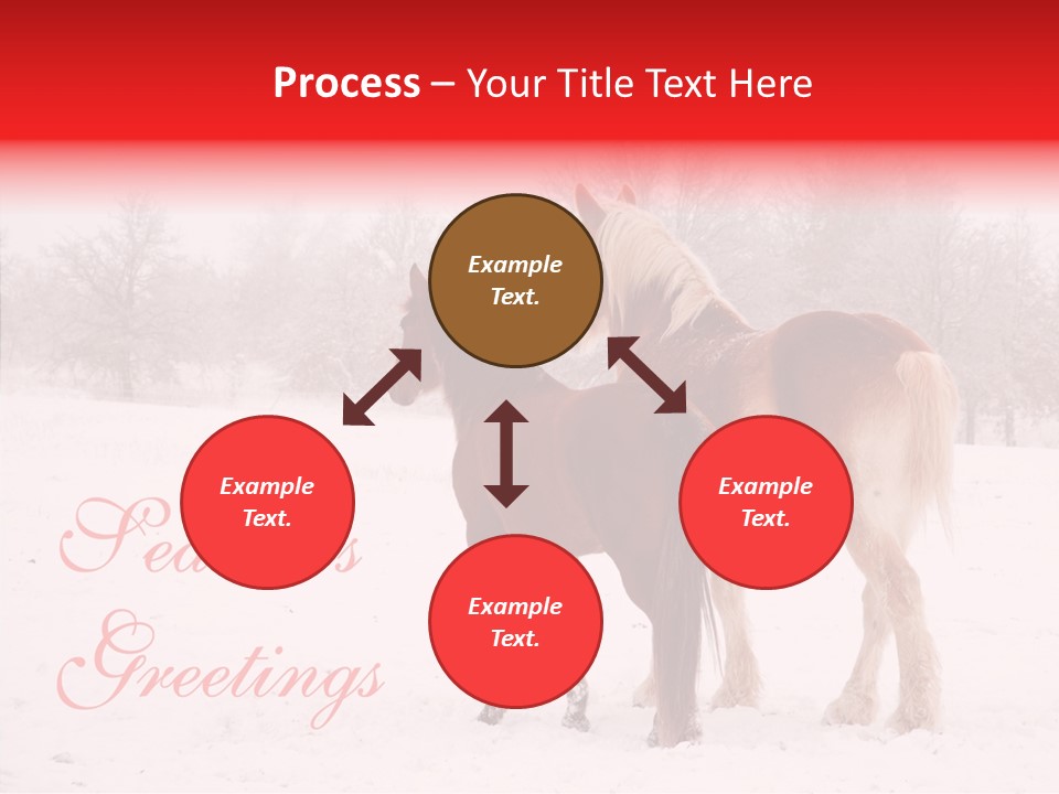 Looking For Santa Two Horses Small Horse PowerPoint Template