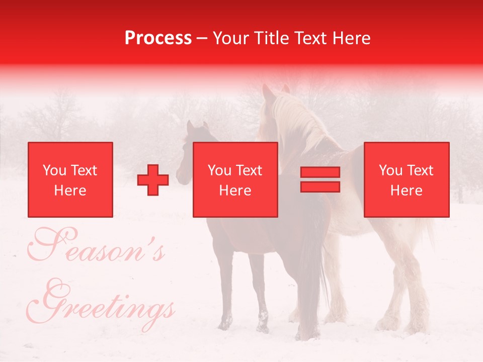 Looking For Santa Two Horses Small Horse PowerPoint Template