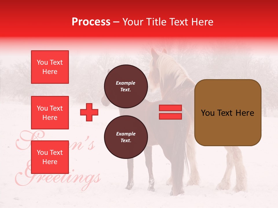 Looking For Santa Two Horses Small Horse PowerPoint Template