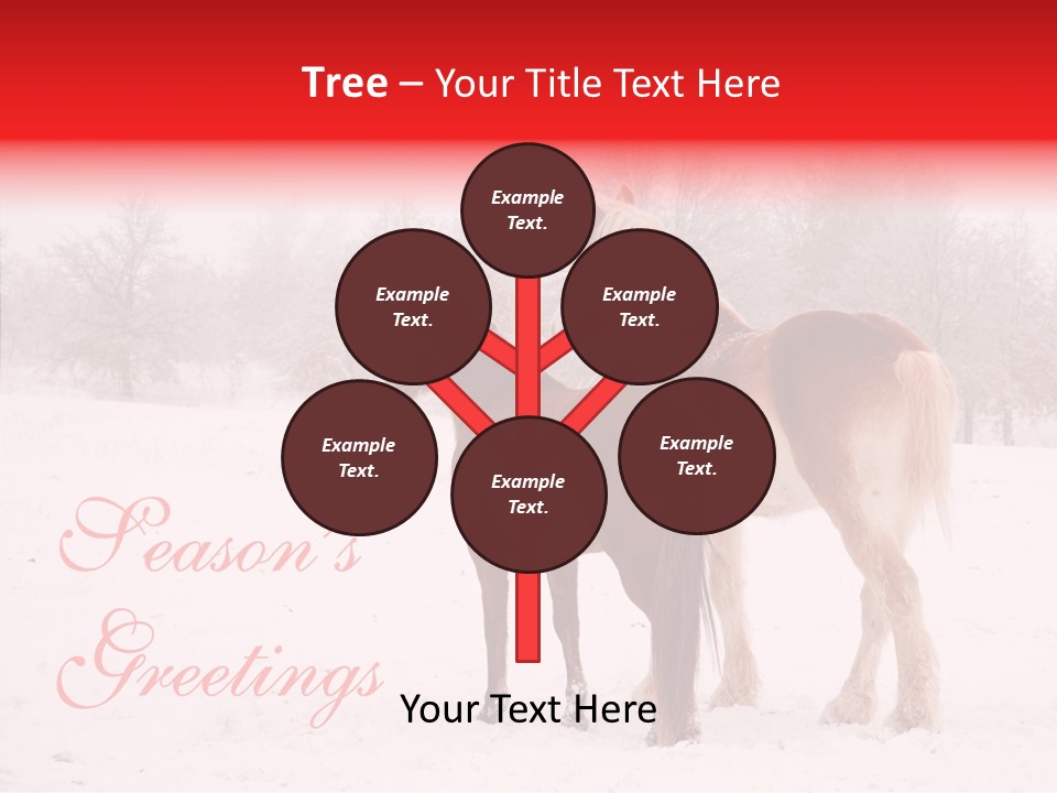 Looking For Santa Two Horses Small Horse PowerPoint Template