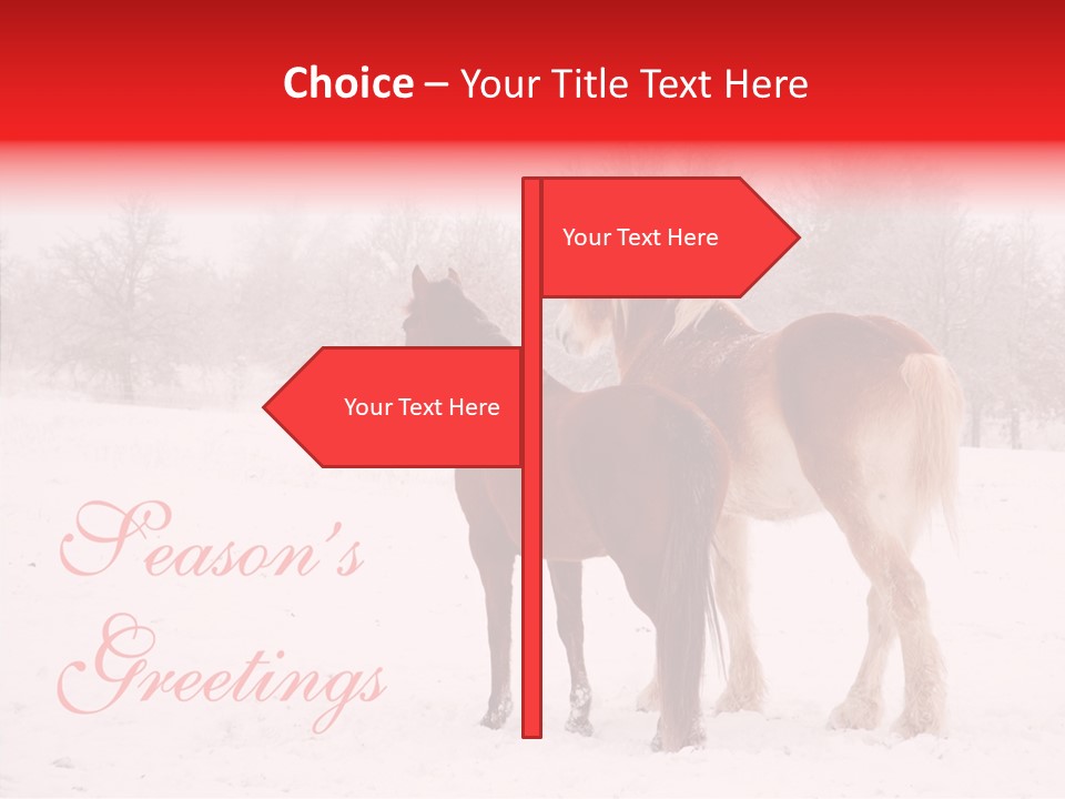 Looking For Santa Two Horses Small Horse PowerPoint Template