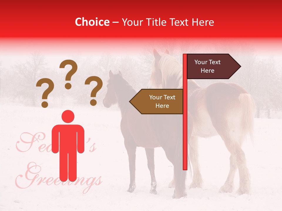 Looking For Santa Two Horses Small Horse PowerPoint Template