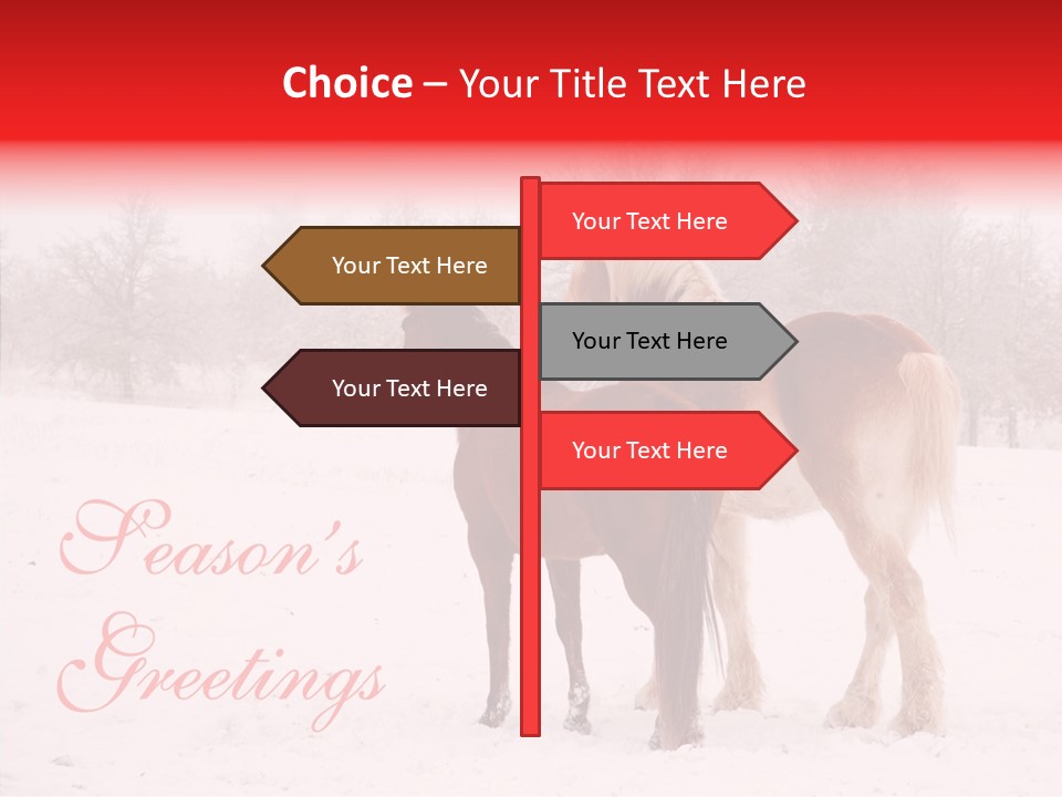 Looking For Santa Two Horses Small Horse PowerPoint Template