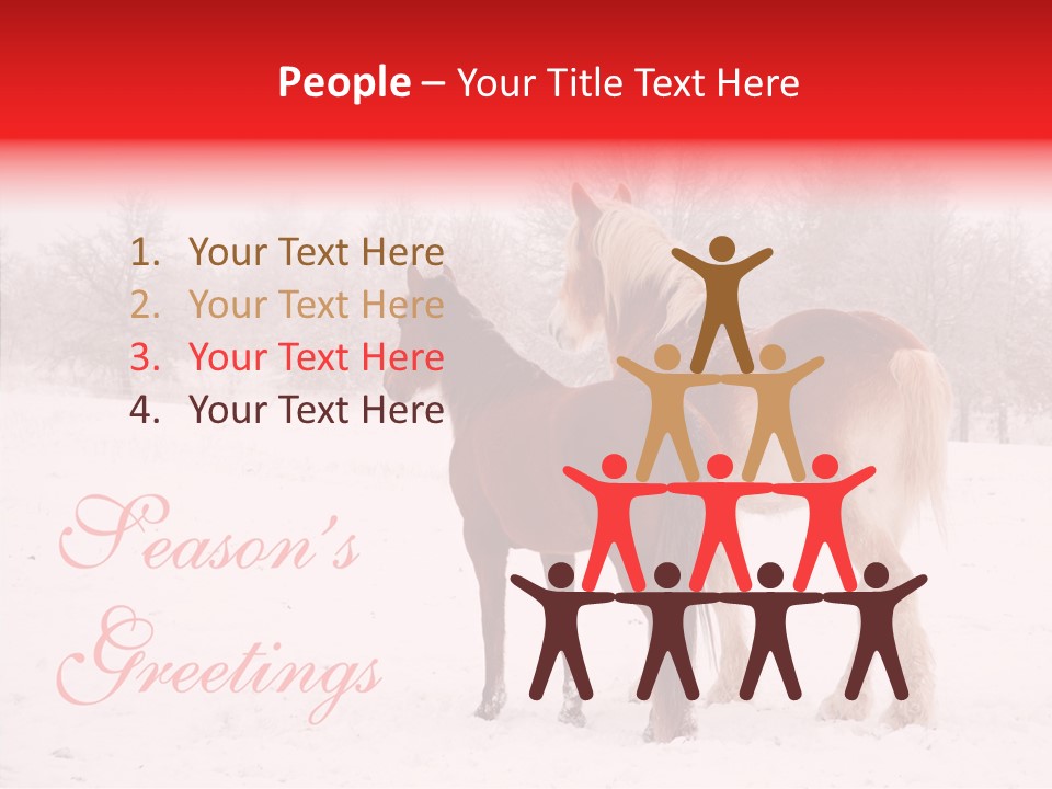 Looking For Santa Two Horses Small Horse PowerPoint Template