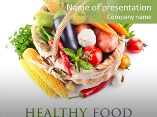 Healthy Eating Nature Corn PowerPoint Template