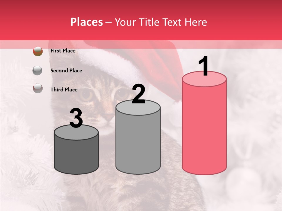 Postcard Kitty White PowerPoint Template