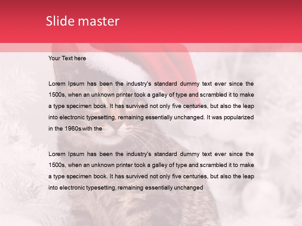 Postcard Kitty White PowerPoint Template