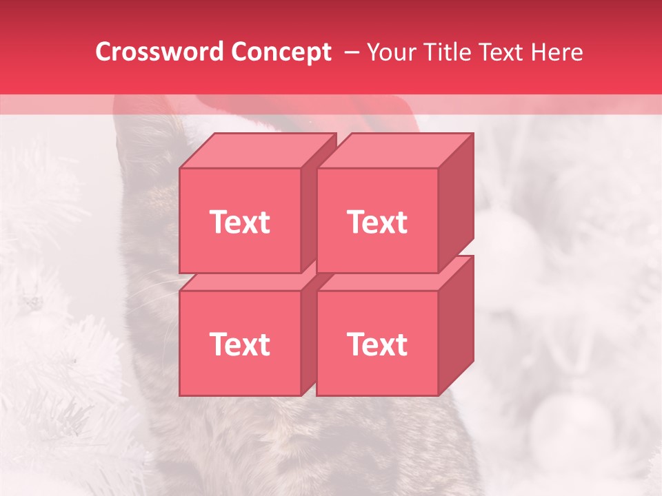 Postcard Kitty White PowerPoint Template