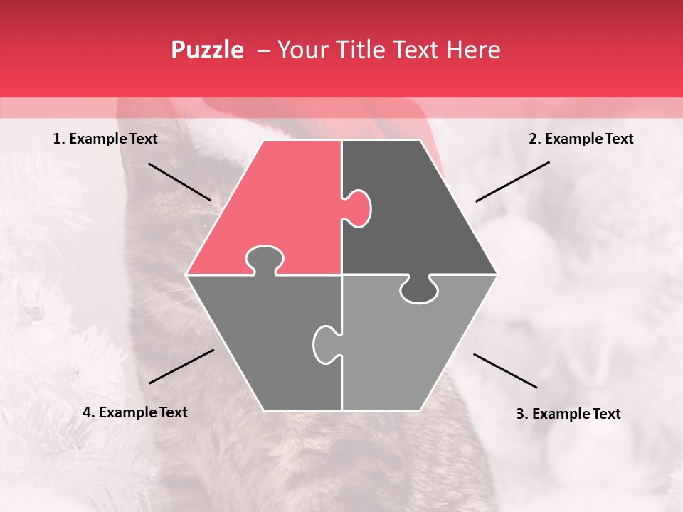 Postcard Kitty White PowerPoint Template