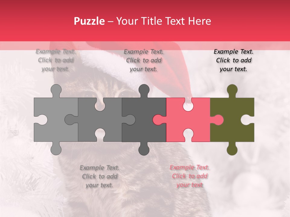 Postcard Kitty White PowerPoint Template