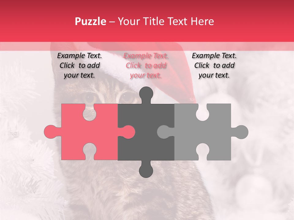 Postcard Kitty White PowerPoint Template