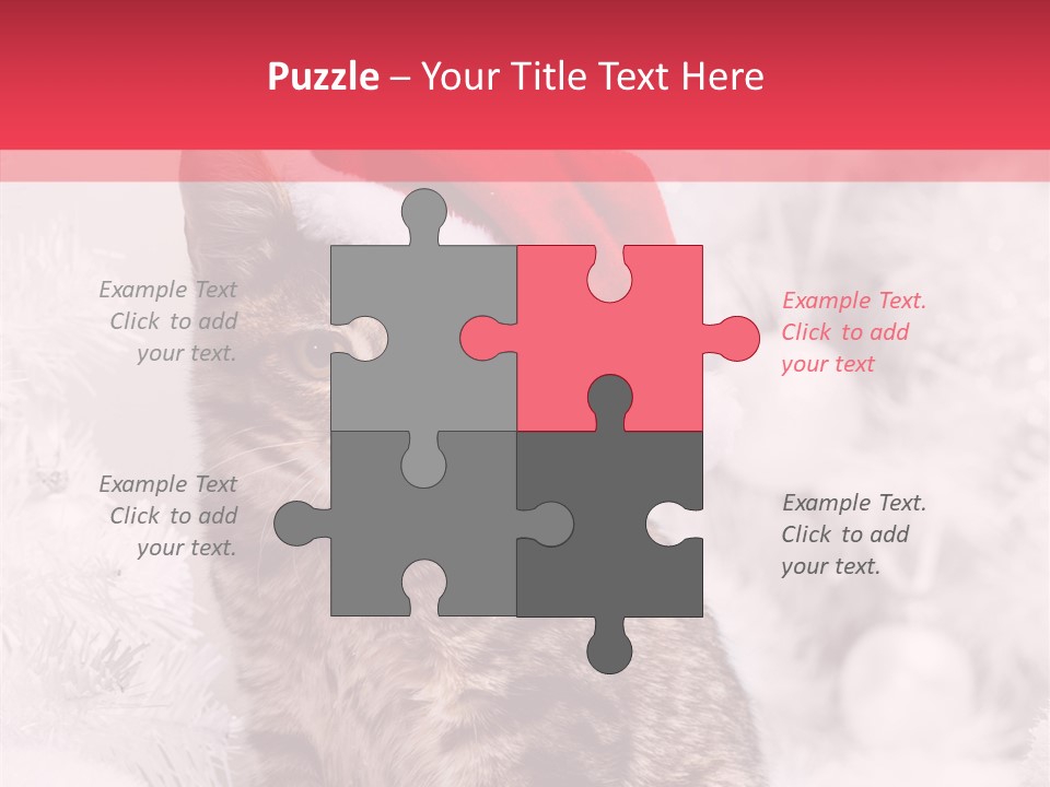 Postcard Kitty White PowerPoint Template