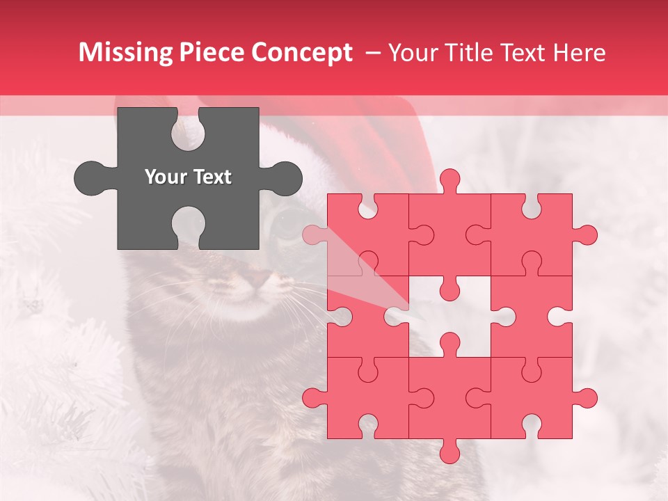 Postcard Kitty White PowerPoint Template