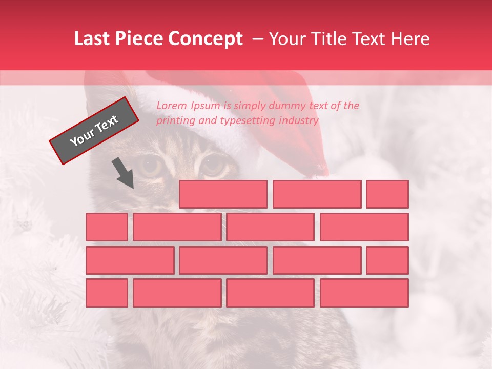 Postcard Kitty White PowerPoint Template