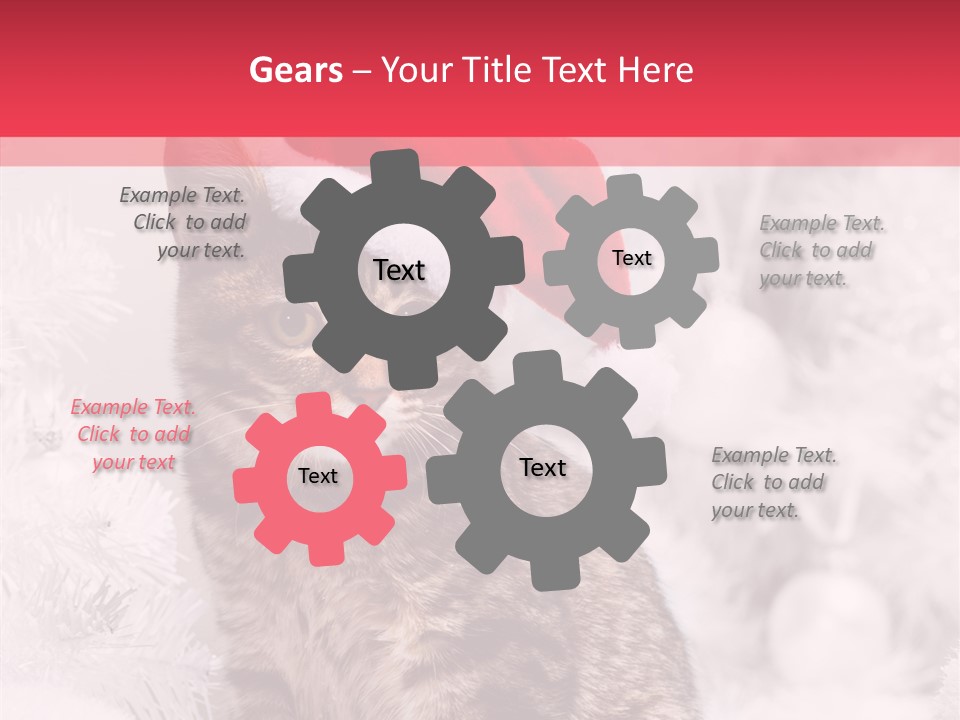 Postcard Kitty White PowerPoint Template