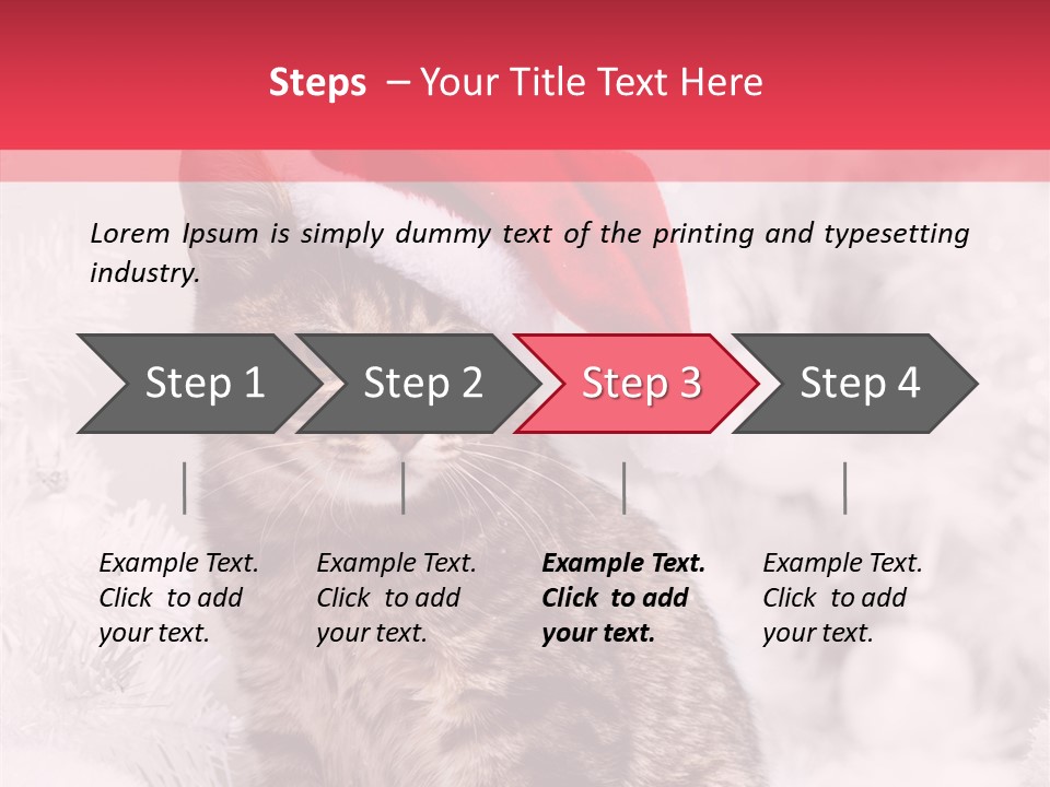 Postcard Kitty White PowerPoint Template