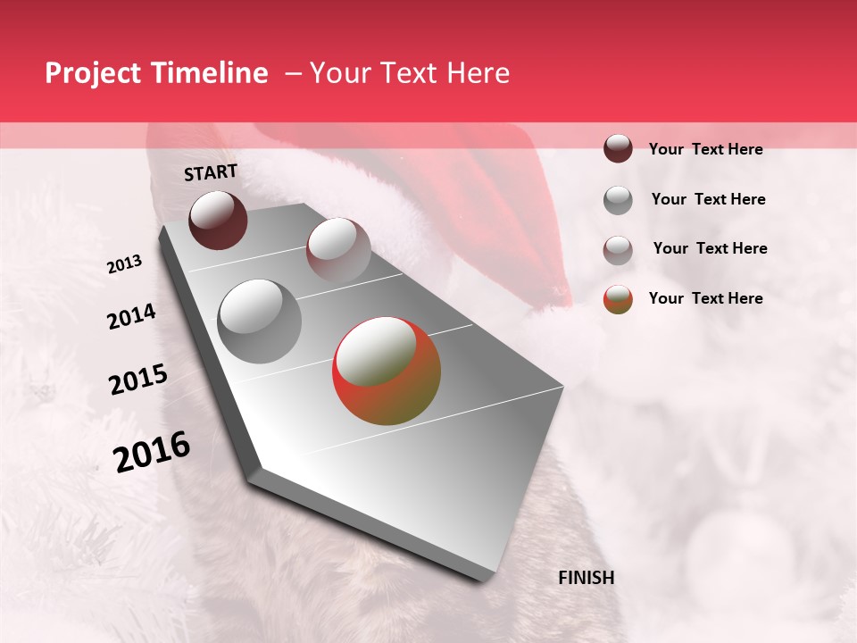 Postcard Kitty White PowerPoint Template