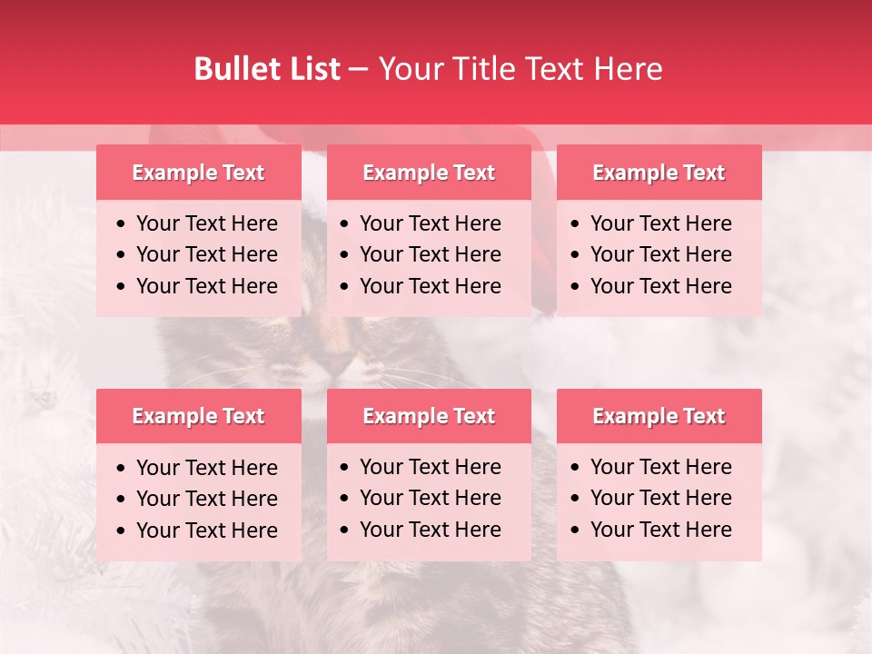 Postcard Kitty White PowerPoint Template