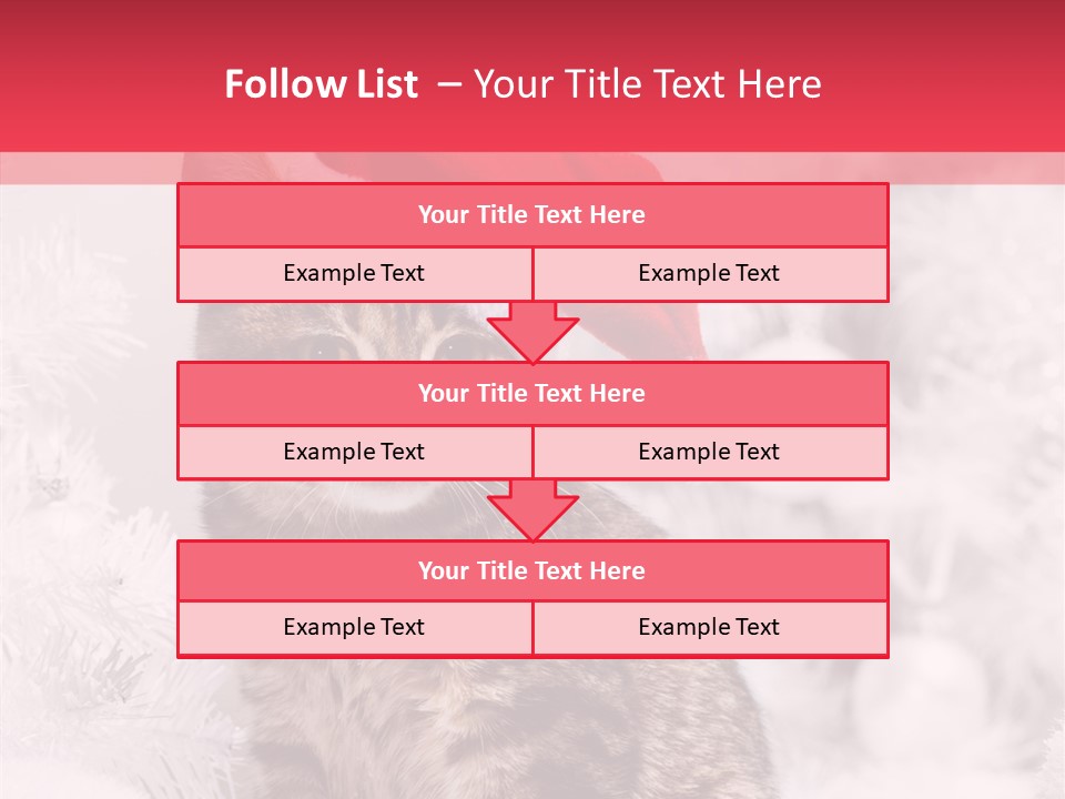 Postcard Kitty White PowerPoint Template