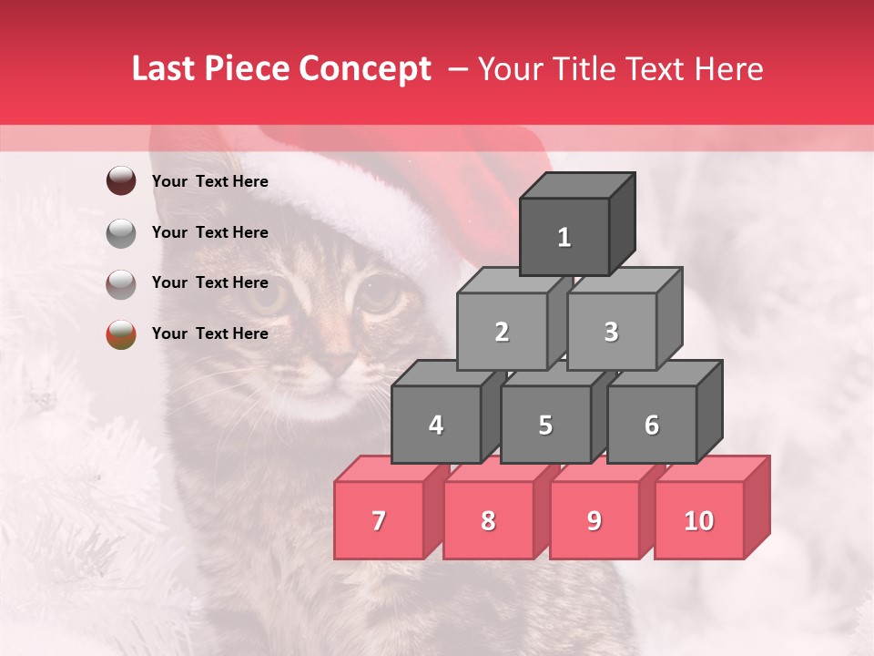 Postcard Kitty White PowerPoint Template