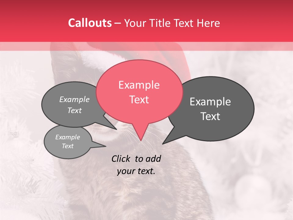 Postcard Kitty White PowerPoint Template