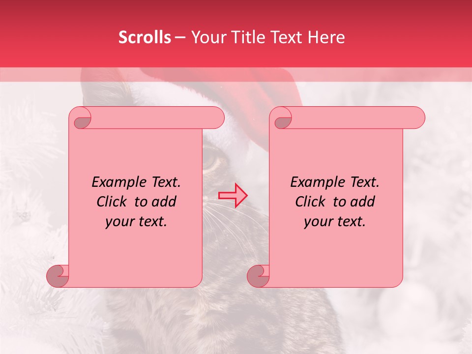 Postcard Kitty White PowerPoint Template