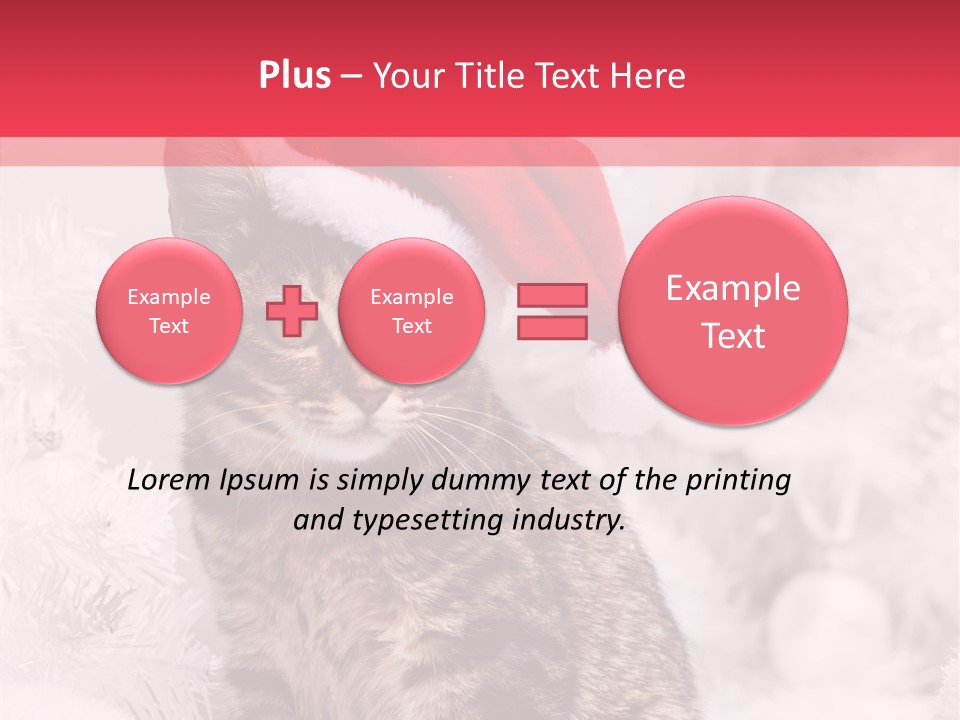 Postcard Kitty White PowerPoint Template