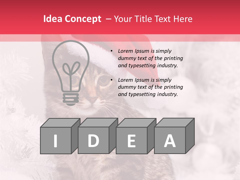 Postcard Kitty White PowerPoint Template