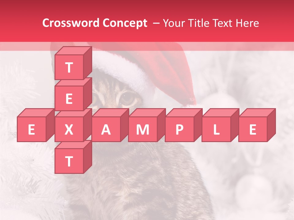 Postcard Kitty White PowerPoint Template