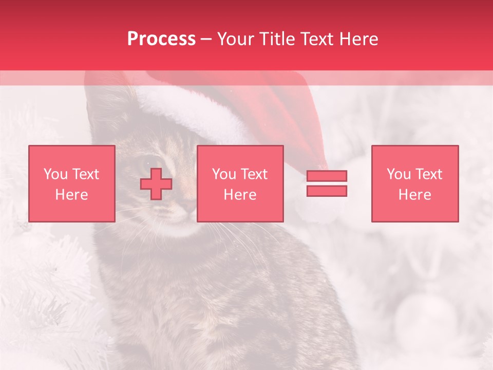 Postcard Kitty White PowerPoint Template