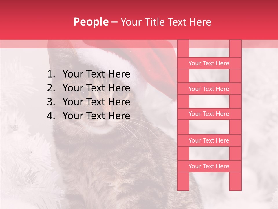 Postcard Kitty White PowerPoint Template