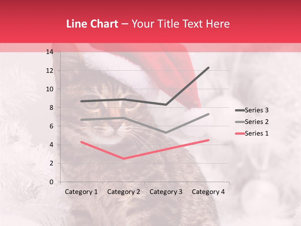 Postcard Kitty White PowerPoint Template