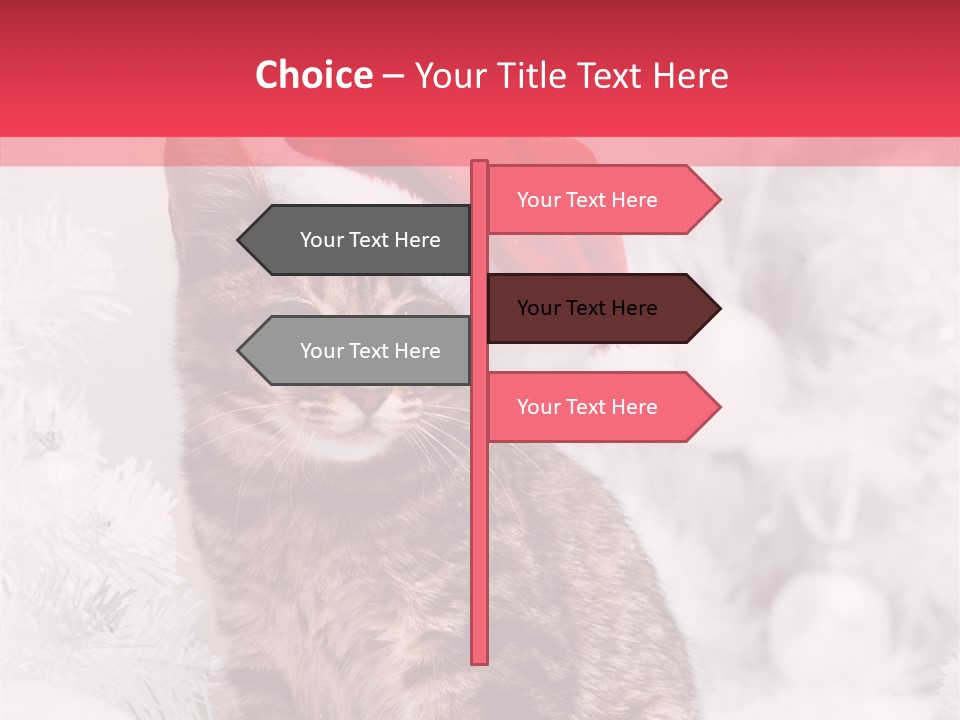 Postcard Kitty White PowerPoint Template