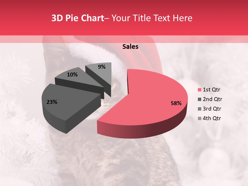 Postcard Kitty White PowerPoint Template